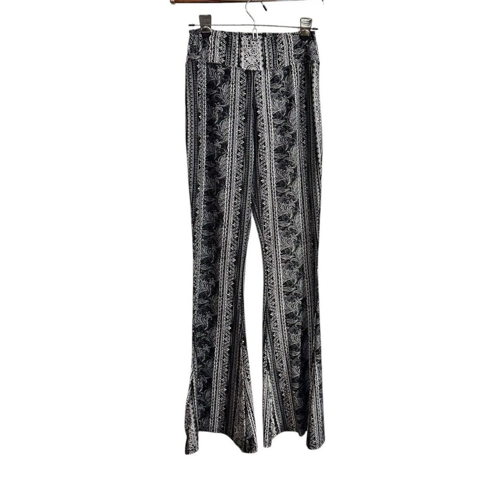 Bell Bottom leggings Flare Boho Pull On Hippie women's L beachy stretchy comfort